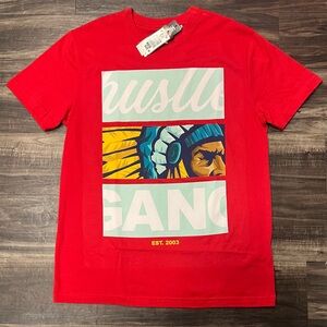 Hustle Gang Red and Yellow Short Sleeve Tee